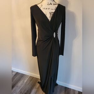 Ralph Lauren Faux Wrap Evening Gown with Rhinestone Embellishment, Size 2